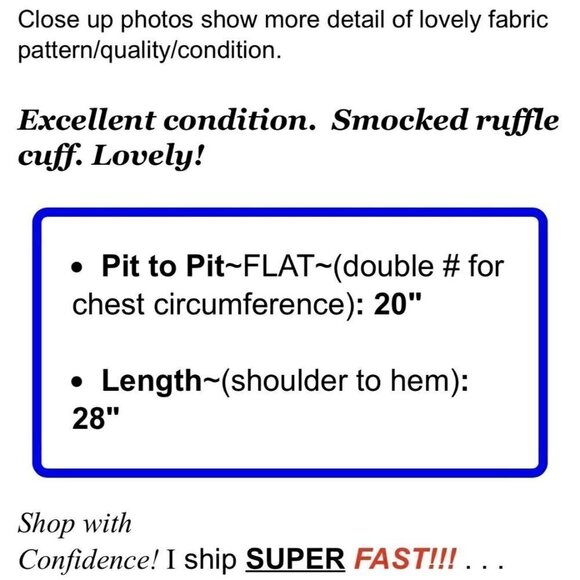 Cabi Blue Floral Pinstripe Button Up Shirt Smocked Ruffled Sleeve Women Sz M - Picture 3 of 12